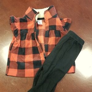 Buffalo plaid Carter's sz 6 month baby girl vest outfit